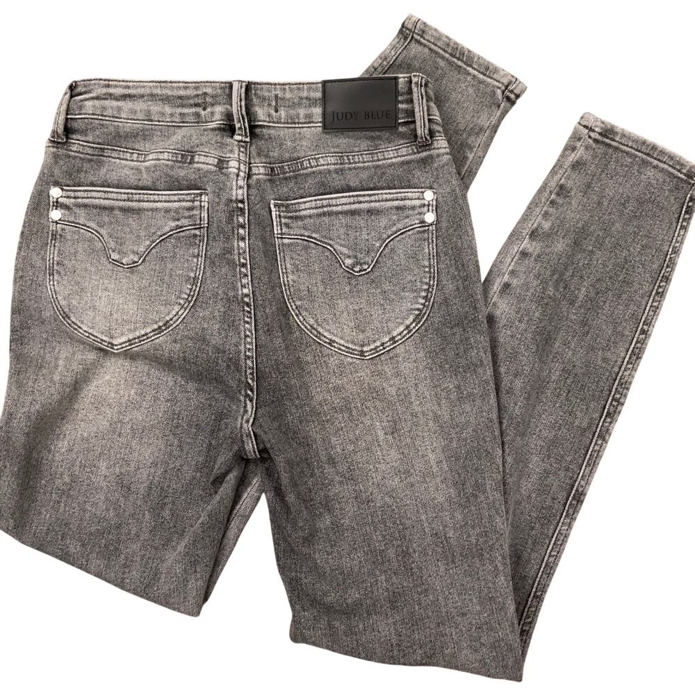 Judy Blue Jeans Womens 6 Gray Acid Wash Skinny Fit High Rise JB88862 Stretch